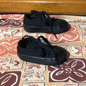 Converse All Star Black Low Top  Black Toddlers Shoes